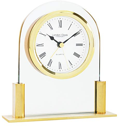 London Clock 17124 Glass Arch top mantel clock, 12.5 x 11.5 x 3.5cm