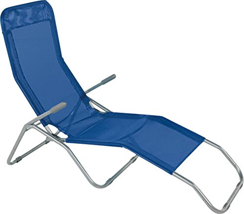 Linea Garden Friend Sdraio Formentera Basculante in Acciaio E Textilene, 450 Gr/M², Colore Blu, 140 X 57 X 96 Cm