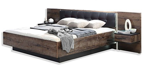 Bettanlage Bellevue - Eiche-schwarz - 180x200 cm