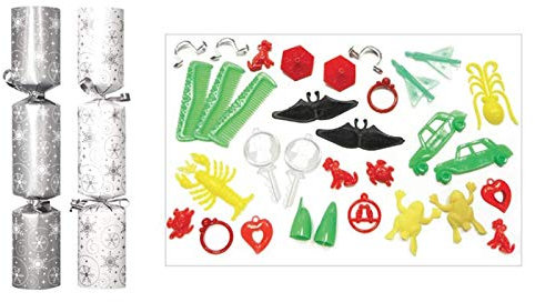 50 Christmas Crackers 10 Sliver Fiocco di neve Swirl Catering NewYear Party Wedding