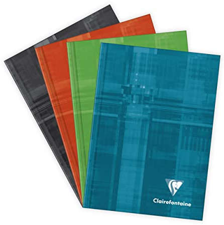 Clairefontaine 69492C - Kladde / Notizbuch mit Hardcover DIN A6 10,5x14,8cm, 96 Blatt kariert 90g, farbig sortiert, 1 Stück