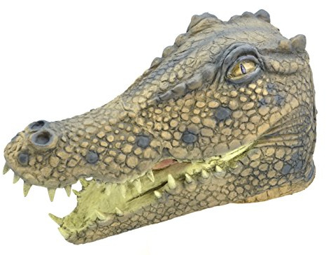 Bristol Novelty Maschera in gomma multicolore con coccodrillo, 1 pezzo. - Design resistente e realistico, perfetta per Halloween, feste in costume, Giornata mondiale del libro e altro ancora