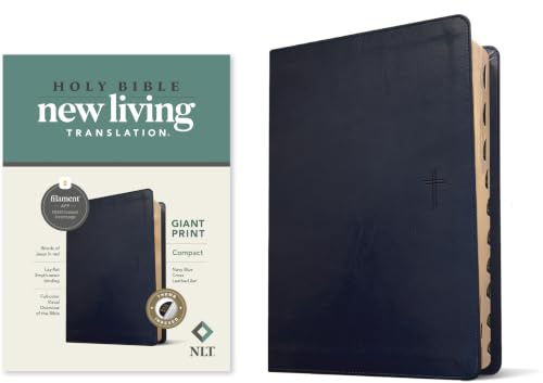 NLT Compact Giant Print Bible, Filament-Enabled Edition (Leatherlike, Navy Blue Cross, Indexed, Red Letter): New Living Translation, Navy Blue Cross, ... Bible, Filament Enabled Edition Red Letter