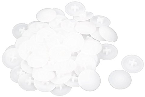 sourcing map 60Stk Abdeckkappen für Kreuzschlitzschrauben 17mm x 4,5mm Rund Form Plastik, durchscheinend weiß
