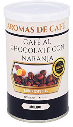 Café con Chocolate y Naranja - Café Molido 100% Arábico - Intensidad Suave - Tueste 100% Natural - Aroma Natural - Sabor Especial - Sin Gluten - Aromas de Café (100 Gr, Chocolate y Naranja)