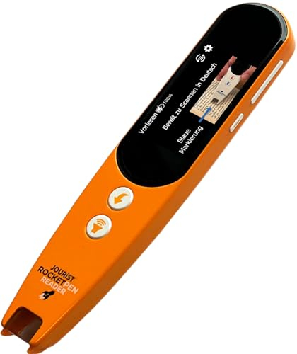 JOURIST Reader 3. Offline-Vorlesestift für Kinder und Erwachsene mit Leseschwierigkeiten wie Legasthenie/LRS. Touchscreen. Leselineal inklusive. Sprachausgabe über Kopfhörer und Lautsprecher