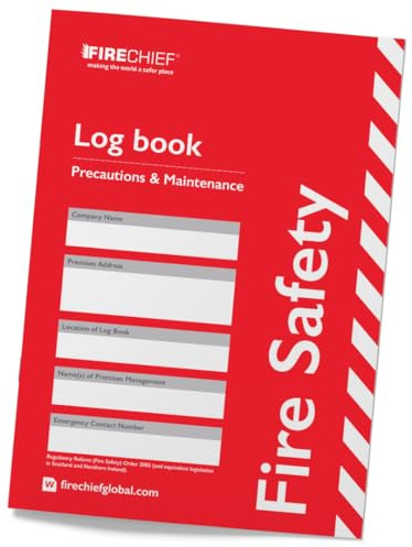 Firechief® Fire Safety Log Book - Fire Log Book for the Office, Workplace and Commercial Premises - Fire Safety Guide and Record Book - Fire Alarm Log Book for Landlords, Businesses and Schools