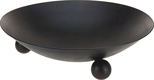 Gardening-Naturally Bol Rond en métal pour feu dans Le Jardin – 46 cm – Oxyde Et Noir Disponibles., Black – Large