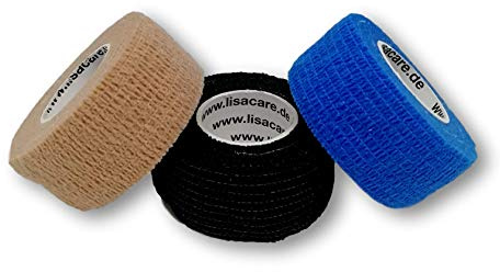 LisaCare Finger Plaster | Fixation Plaster-Sensitive 2.5cm x 4.5m | Plaster Without Adhesive | Wound Dressing | Plaster Bandage (Set of 3)