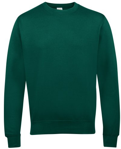 AWDis Just Hoods AWDis Unisex Crew Neck Plain Sweatshirt (280 GSM) (M) (Bottle Green)