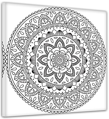 Bilderdepot24 Offre de Lancement Mandala IV - Coloration sur Toile, montée sur châssis - Quadrat-Format - 50x50 cm - Tableau sur Toile, Image sur Toile, Vente directe Fabricant!
