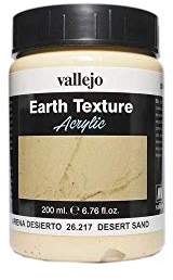 Vallejo Diorama FX Desert Arena 200ml Acrylic Paint, Water-Based, Realistic Finish, High-Density Light Brown Paste for Simulating Sand Textures in Dioramas and Models