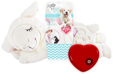 All For Paws Little Buddy Heart Beat Sheep Dog Plush Toy, Beige, 2.8 kg