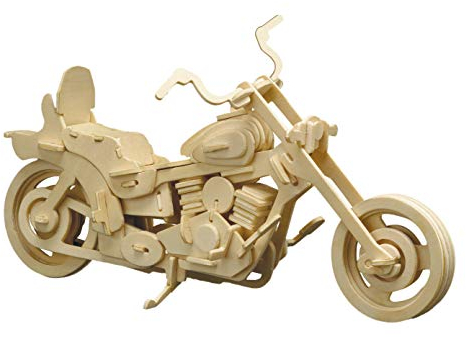 Pebaro 868/2 Tiere Holzbausatz 3D Puzzle Motorrad, Mehrfarbig, 37 x 23 cm