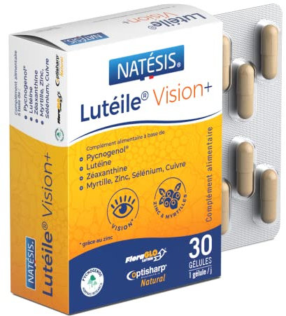 Lutéile Vision+ - Améliore la Vue Durablement - Actifs Breveté - Lutéine, Zéaxanthine et Pycnogenol - Cure 30 jours - sans additifs - qualité Natésis