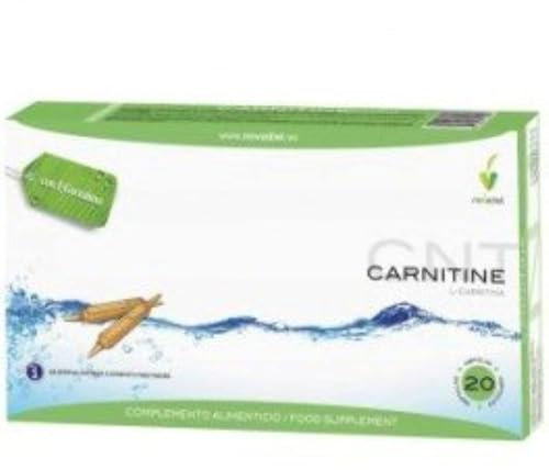 Novadiet - CARNITINE Ampollas con L-Carnitina - Ayuda al Control de Peso y Energía - Ayudar a la Conservación la Masa Muscular - Ayuda a combatir el Cansancio - Envase de 20 ampollas de 10 ml
