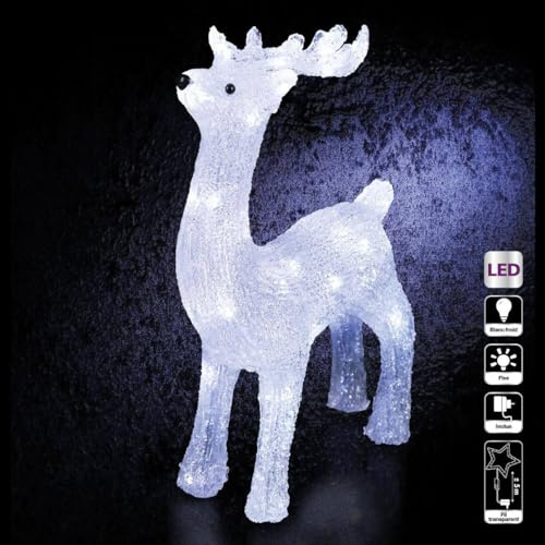 Feeric lights et christmas - Renne lumineux extérieur h45cm 40 led + transfo