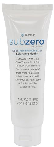 Sub Zero Cooling Pain Relief Gel, 4oz Tube - Joint Relief and Nerve Pain Relief Cream for Muscle Deep Pain Relief and Arthritis Relief