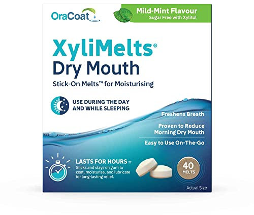 OraCoat XyliMelts Mild Mint for Dry Mouth, 40-Count, 7-40-UK