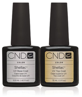 CND Shellac * * Large * *: UV Top Coat 15ml + Base Coat 12.5ml