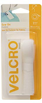 VELCRO Brand For Fabrics | Sew On Fabric Tape for Alterations and Hemming | No Ironing or Gluing | Ideal Substitute for Snaps and Buttons | Tape, 30in x 3/4in, White