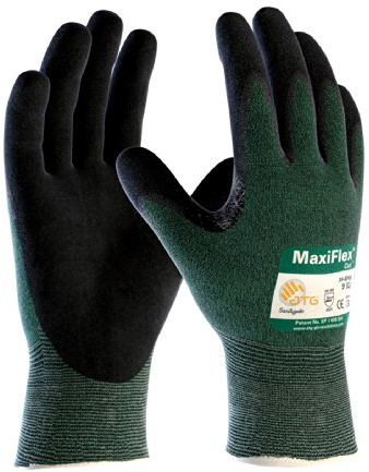 MaxiFlex 34-8743 Nitril-Arbeitshandschuhe mit grüner Strickschale und hochwertiger Nitrilbeschichtung, 1 Packung