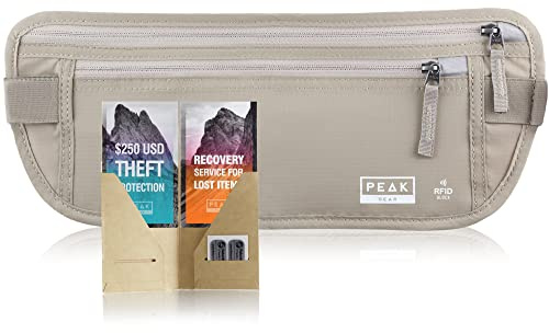 Thin Profile Money Belt w/Theft Insurance and Lost & Found Service - RFID Block Liner Built-in - Rated for Security, Quality and Ease of Travel