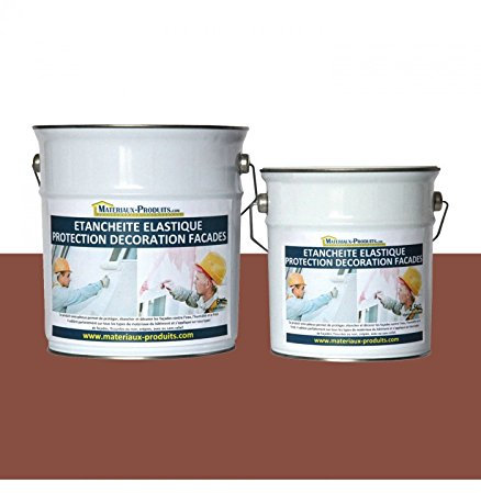 MATPRO - Peinture Étanche & Élastique pour Protection de Façade - pour Mortiers, Briques, Crépis, Fissurés ou Non, Avec ou Sans Relief - Rouge Tuile - 10Kg