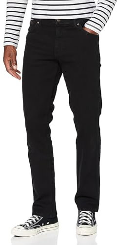 Wrangler Herren Texas Straight Jeans, Black Overdye, 34W / 32L EU