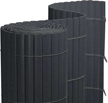 jarolift PVC Sichtschutzmatte Standard Sichtschutz Garten Balkon Terrasse Sichtschutzzaun Balkonverkleidung Zaunblende, 80 x 400 cm, (H x B), Grau
