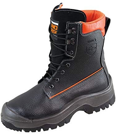 NoRisk Botas de protección contra cortes, negro, naranja, 47 EU