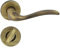 domino Türgriff Drückergarnitur WC -Badezimmer Set Rund-Rosette Türklinke für Bürotür, Kellertür & Innentür Türbeschläge aus Messing Bronze Türdrückergarnitur TULUZA-R M3