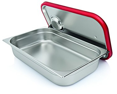 GN Deckel aus Chromnickelstahl - mit unterseitiger Silikondichtung und Loch gegen Unterdruck, passend für GN Serie 70, 73 & 76 / A1 - passend für GN 1/1 Behälter / A2 - passend für GN 2/3 Behälter / A3 - passend für GN 1/2 Behälter / A4 - passend für GN 1/3 Behälter / A5 - passend für GN 1/4 Behälter / A6 - passend für GN 1/6 Behälter (Deckel GN 2/3)