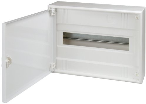 UNITEC Aufputz-Verteiler mit Tür, Sicherungskasten, Kleinverteiler, IP30, 1x12+2 Module, weiß