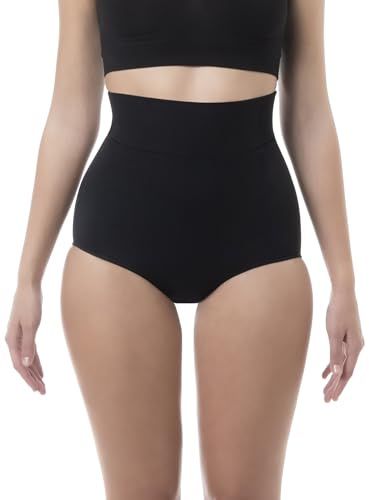 FarmaCell 601 (Nero, L) Mutande Contenitive Donna Pancia Piatta, Effetto Push-Up, Slip Vita Alta Modellante, Made in Italy