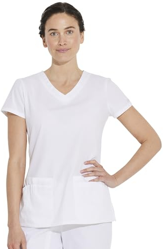 Dickies EDS Signature Scrub Top for Women V-Neck Contemporary FitL White