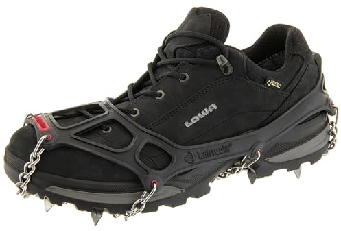 Kahtoola MICROspikes Footwear Traction for Winter Trail Hiking & Ice Mountaineering - Black - Large