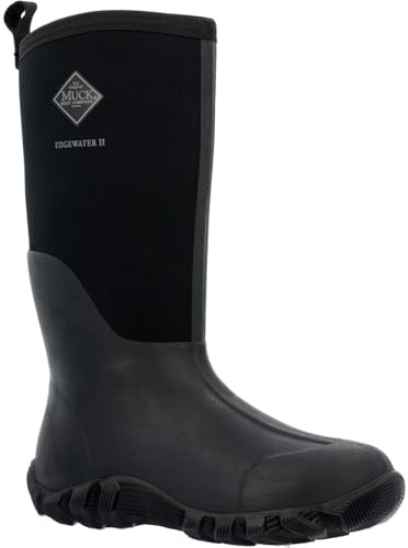 Muck Boots Unisex Edgewater II Pull On Waterproof Wellington Boot, Black, 10