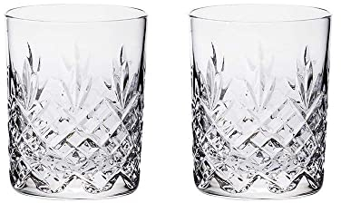 Royal Scot Edinburgh Crystal Hand Cut Glass 7oz Small Whisky Tumblers Set of 2