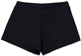 Capezio Boy Cut Low Rise Shorts, TB113 Mini Yoga Shorts for Women, Micro Short Activewear for Dance, Workouts, Gym, Exercise, Hot Pants, Black, X-Small