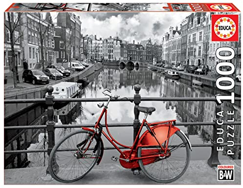Educa 14846, Fahrrad in Amsterdam, 1000 Teile Puzzle für Erwachsene und Kinder ab 12 Jahren, Holland, Niederlande