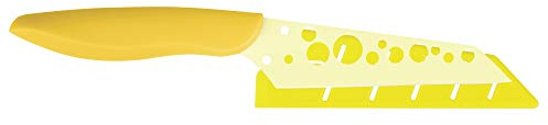 Kai PRO Pure Komachi 2 / 4.5 Cheese Knife with Sheath, Colorful Knife, Swiss-Cheese-Holes in Blade Prevent Sticking, Fun Cheese Knives