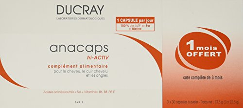 Ducray Anacaps Reactiv Cabello y Uñas 90 Cápsulas