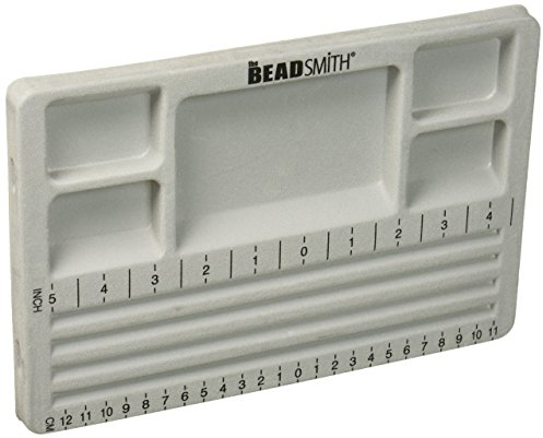 The Beadsmith Travel Bead Design in Beading Board and Gray Flock with Lid, 7.75 by 11.25-Inch