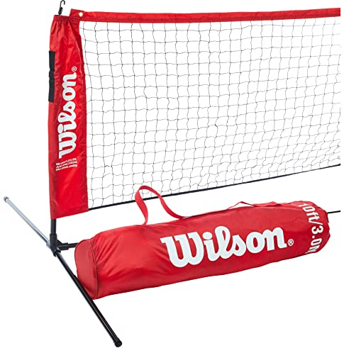 Wilson Tennisnetz Trainerbedarf Starter Ez Tennis Net 18'/6.1m, Red/Black, NS