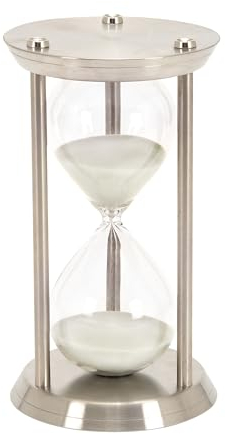 Deco 79 Metal/Cristal 60 Minutos Reloj de Arena, 12 por 7 Pulgadas