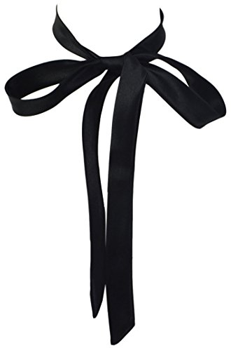 SYAYA Damen-Fliege, Band zum Selbstbinden – lange Krawatte für Büro, T-shir-Uniform oder Mädchen, Cosplay und Abschlussfeier, W-B-T1, Schwarz