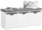 SoBuy Banc à Chaussures Meuble d'Entrée avec 3 Paniers Amovibles et Coussin Confortable Banc de Rangement Multifonction pour Chaussures Jouets pour Salon et Entrée - MDF, Blanc, 100x36x46cm, FSR30-W