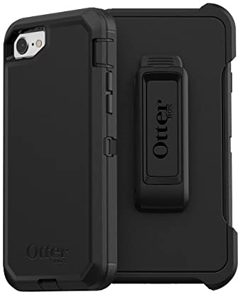 OtterBox iPhone SE 3rd & 2nd Gen, iPhone 8 & iPhone 7 (not Compatible with Plus Sized Models) Defender Series Case - Black, Rugged & Durable, with Port Protection, Includes Holster Clip Kickstand