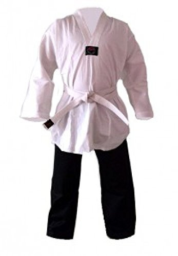 Budodrake Taekwondo Anzug Korea K-I (weiß-schwarz) (210)